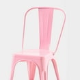 thumbnail image 5 of Dining Chairs Set of 2 High Gloss Pink Industrial Metal Dining Chairs 18 Inch Seat Height Stackable Indoor Outdoor, Lightweight Easy-Clean Surface, Easy Assembly, Durable Modern Design,For Kitchen Ca, 5 of 6