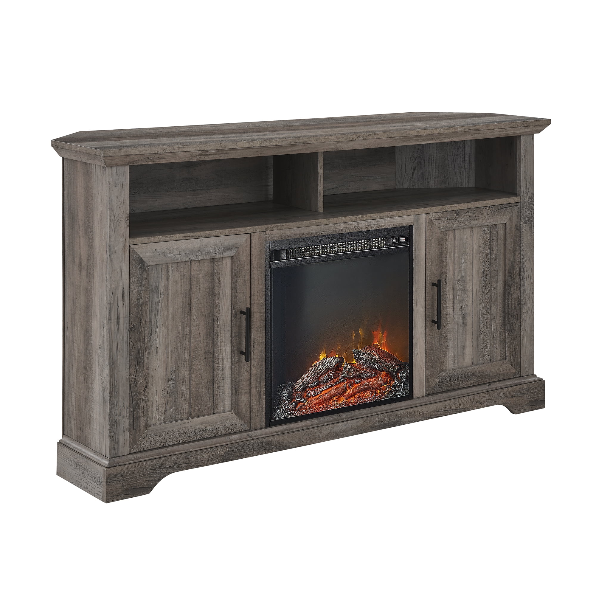 Manor Park Coastal Corner Fireplace TV Stand for TVs up to 60", Grey Wash