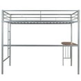 thumbnail image 6 of Tcbosik Metal Loft Bed with Desk Ladder Guardrails, Silver, 6 of 10