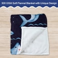 thumbnail image 4 of Kainsy Shark Flannel Fleece Throw Blanket - Lightweight & Warm Blanket for Couch, Sofa, Teenager Birthday Gifts, Travel Beach - Soft & Cozy Plush Blanket -(50"x60"), 4 of 8