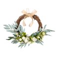 thumbnail image 1 of Corona de flores para la puerta de entrada, decoración de pared para bodas y celebraciones. Blanco, 1 of 9