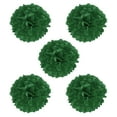 thumbnail image 1 of Uxcell 8" Pompones de Papel de 20 cm para Decoración de Bodas y Fiestas, Paquete de 5 en Verde Oscuro, 1 of 6