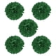 thumbnail image 1 of Uxcell 8" Pompones de Papel de 20 cm para Decoración de Bodas y Fiestas, Paquete de 5 en Verde Oscuro, 1 of 6