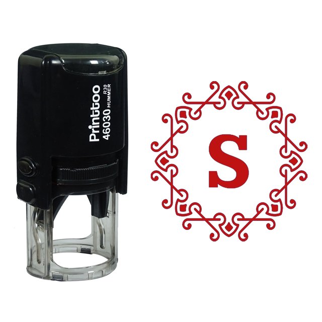 Printtoo Alphabet S Monogram Octagon Celtic Swirl Frame Self Inking Rubber Stamp Office Stationary