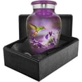 thumbnail image 2 of Trupoint Memorials Natures Peace Hummingbird 1 Small Keepsake Urn with Case and Velvet Bag, 2 of 7
