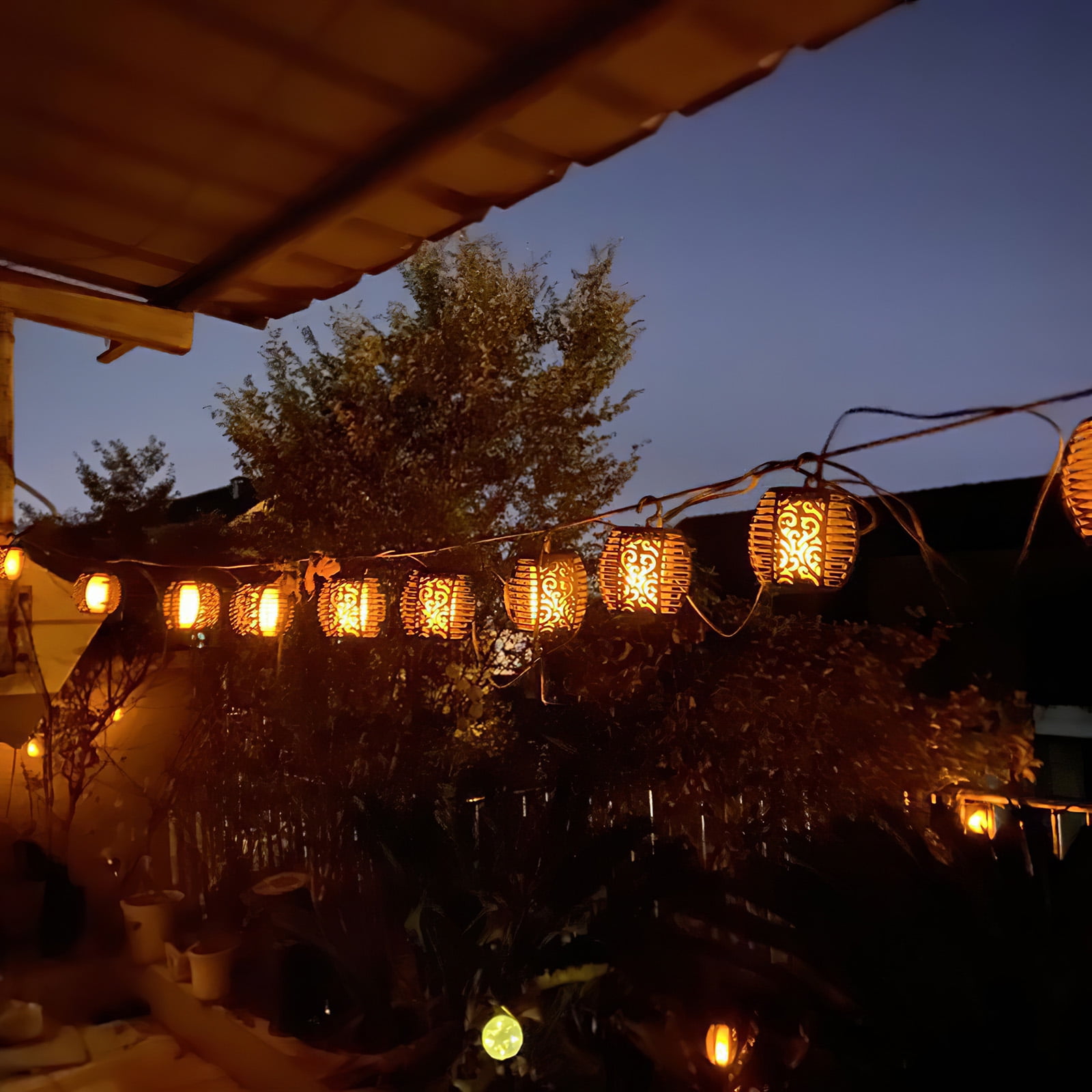 habitat 10 dancing flame solar string lights