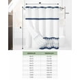 thumbnail image 6 of No Hook Shower Curtain with Snap-in Liner, Navy Blue Coastal Waterproof Fabric Bathroom Curtains, Summer Beach Starfish Striped Nautical Bath Curtains & Mesh Top Window Standard 72''x72'', 6 of 6