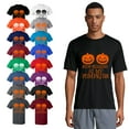 thumbnail image 1 of OXI T-Shirt - Halloween Starting Pumkins, Basic Casual T-Shirt for Men's and Women Fleece T-Shirt Short Sleeve - Charcoal Large, 1 of 3