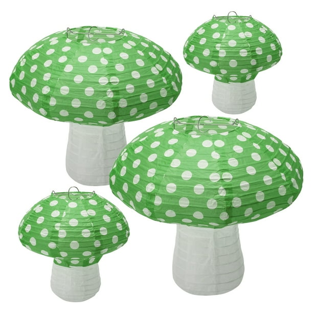Lampshade Windspeed - Faroles de papel con forma de hongo (20 y 30 cm), color verde