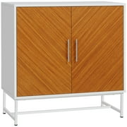 HOMCOM Buffet meuble de rangement multi-rangement placardavec étagère réglable panneau de particules pour chambre salle à manger cuisine dim. 31.5"L x 15.25"l x 31.5"H blanc brun