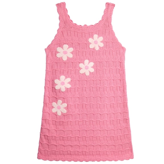 Jessica Simpson Baby and Toddler Girls' Crochet Dress with Floral Applique, Sizes 12M-5T