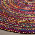 thumbnail image 4 of Safavieh Collection Tressée BRD210A Tapis Boho Réversible en Coton Fait Main, 5 Pieds x 5 Pieds Rond, Rouge / Multi, 4 of 5