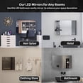thumbnail image 5 of Wall Mounted Rectangle Led Bathoom Vanity Mirror Dimmable Frameless Backlit Lighted Wall Mirror With Anti-fog and Memory Function, 5 of 7