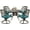 Ocean Blue, variant on MEETWARM 5-Piece Outdoor Patio Dining Set, All-Weather Cast Aluminum Patio Conversation Set for Backyard Garden Deck with 4 Cushions Swivel Rocker Chairs and 35.4" Round Table, Ocean Blue
