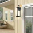 thumbnail image 4 of 1-Light 22.48in Matte Black Outdoor Wall Lantern with Clear Glass Shade 1 Pack - Black with Dusk to Dawn, 4 of 5