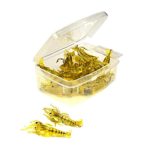 10Pcs Soft Simulation Shrimp Prawn Lures Hook Crankbaits Fishing Tackle Trolling Fishing Lures Artificial Baits