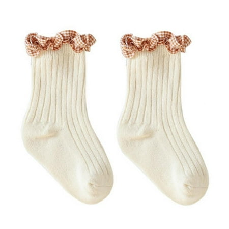 

ZDMATHE Cute Infant Kids Girl Socks Toddler Cotton Sock Little Girls Solid Ruffle Sock Kids Infant Clothes Accessories 1-3T