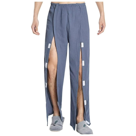 Dpytoraw Male Easy To Wear And Take Off Patient Care Clothes Pure Sleeping Pants