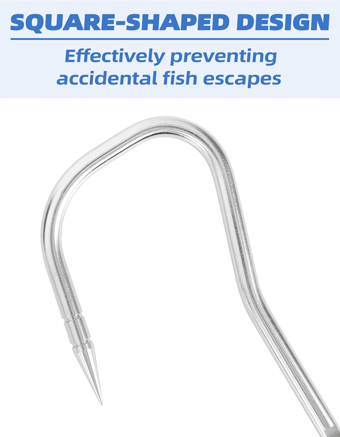 BLUEWING Fishing Gaff Hook Extra Sharp 316 Stainless Steel Spear Hook for Fishing Gaff Saltwater Harpoon Hook with Protection Cover for Mahi Mahi Tuna Wahoo 1pc, 2in, Model B