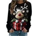 thumbnail image 2 of Yteetum Christmas Crewneck Sweatshirts for Women Oversized Letter Print Pullover Hoodless Sweatshirts Tops Womens Casual Round Neck Funny Xmas Holiday Long Sleeve Sweatshirts Fall Winter Clothes, 2 of 6