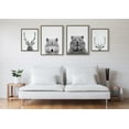 thumbnail image 5 of Kate and Laurel Sylvie Deer, Wolf, Bear European and Cervus Elaphus The Red Deer Black and White Framed Canvas Wall Art Set by Simon Te of Tai Prints, 4 Piece Set Gray, Animal Portrait Art, 5 of 6