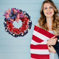 thumbnail image 6 of Pedty Independence Day Wreath for Memorial Day,Wreath for Front Door,Front Door Holiday Celebration Farmhouse Wreath Four Welcome Sign Door Hanger,Independence Day Hanging Decoration, 6 of 9