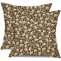 Brown Pillow Covers 20x20 Set of 2 Cute Vintage Floral Decorative Spring Summer Rustic Farmhouse Throw Pillow Covers Cushion Covers Home Sofa Bed Outdoor Decor Gifts CY-D