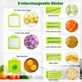 thumbnail image 2 of nipocaio Manual Vegetable Slicer with 8 Replaceable Blades, Professional Kitchen Multifunctional Mandoline Vegetable Cutter for Slicing, Cutting and Shredding Vegetables 1, 2 of 5