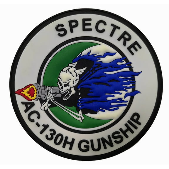 Lockheed Martin® AC-130H Spectre Gunship PVC Glow in the Dark Patch – With Hook and Loop