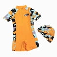 thumbnail image 1 of COMVALUE Toddler Swimsuit Suits Short Sleeve Swimwear UPF 50+ Bathing Suit Zip Rashguards (Orange, 1-2 Years), 1 of 7