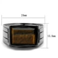 thumbnail image 4 of Anillo Color Negro Para Hombres de Acero Inoxidable con Piedra Ojo de Tigre Topaz, 4 of 5