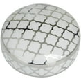 thumbnail image 4 of DecMode 14", 12"H Silver Ceramic Geometric Decorative Jars with Silver accents, 2-Pieces, 4 of 7