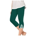 thumbnail image 2 of CPNG Girls Summer Capri Slim Pants Summer Sports 3/4 Length Leggings High Waist Running Yoga Athletic Leggings(Green,10-11 Years), 2 of 7