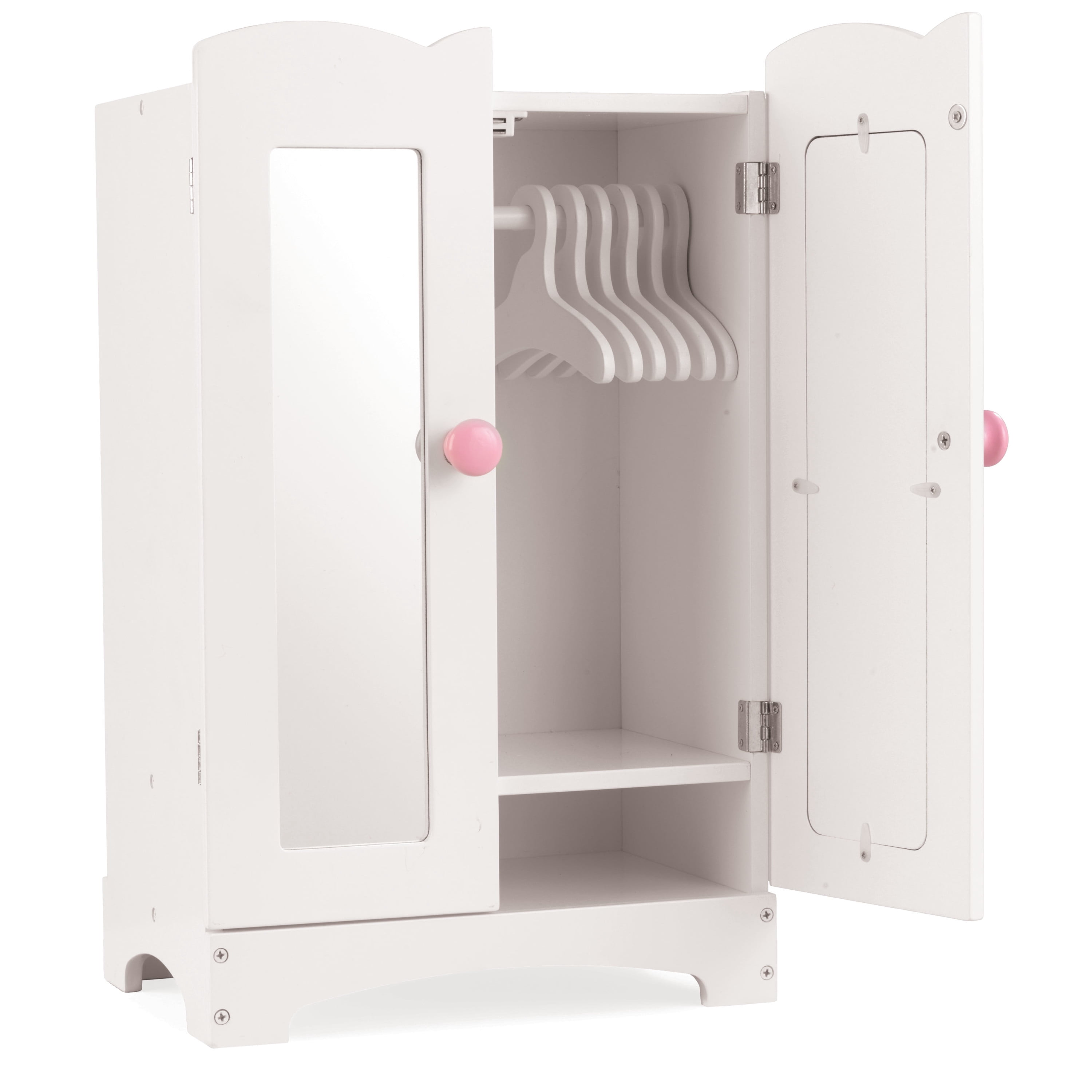 KidKraft KidKraft Wooden Lil' Doll Armoire with 6 Hangers, Furniture for 18-Inch Dolls - White