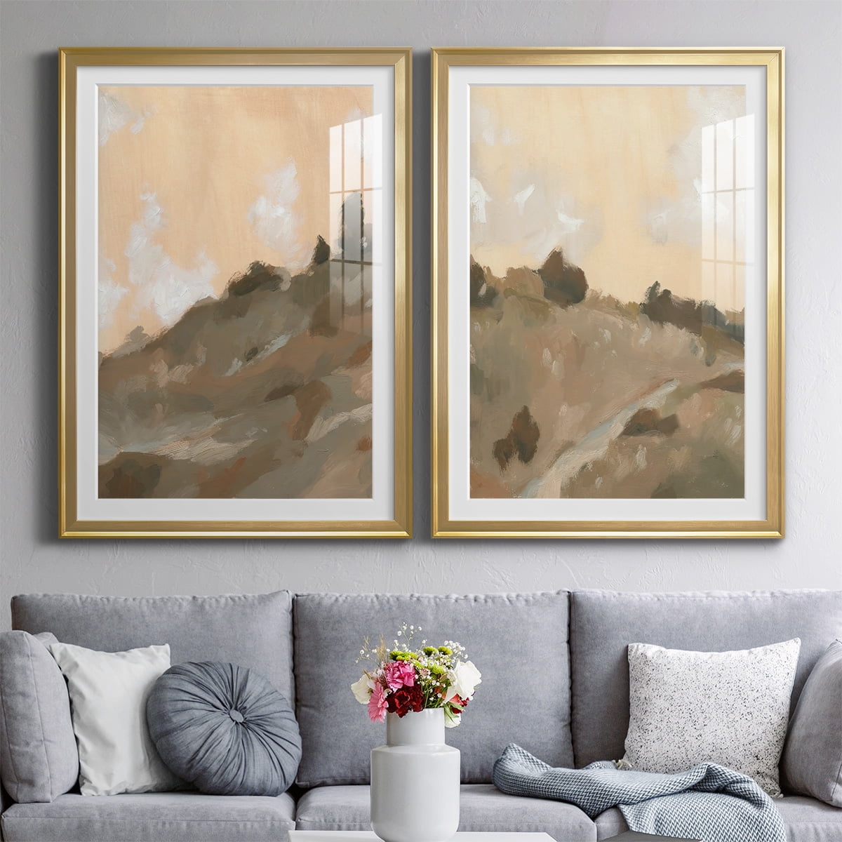 Wexford Home Hillside Walking Path III Premium Framed Print, 30.5" x 42.5" - Ready to Hang, Gold (Set of 2)