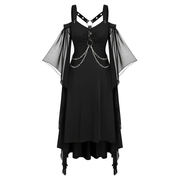 Kiittyyyy Women Gothic Maxi Dress Renaissance Women Dress