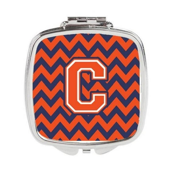 Letter C Chevron Orange & Blue Compact Mirror