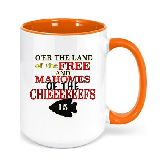 Football Fan Mug, Land Of Mahomes of the Chiefs, Sports Fan, Kansas City Mug, ORANGE
