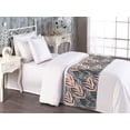 thumbnail image 2 of Tropical Boho Bed Runner, Modern Simple Design Silhouettes of Neutral Hawaii Leaves Print, Decorative Accent Bedding Scarf for Hotels Homes & Guest Rooms, Twin, Peach Hunter Green Grey, by Ambesonne, 2 of 3