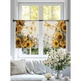 thumbnail image 4 of Farmhouse Sunflower Sheer Curtains 54 Inch Length 2 Panels Set Window Treatments, Vintage Daisy Butterflies Rustic Burlap Rod Pocket Semi Curtains for Living Room/Bedroom/Kitchen Décor, 104"W x 54"L, 4 of 7
