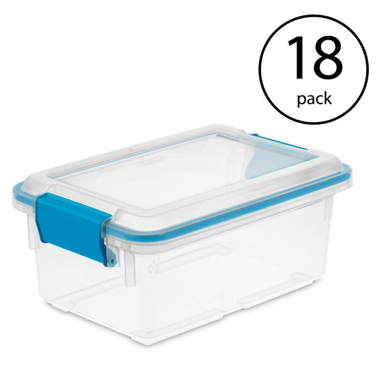 Sterilite Corporation 6-Pack Sterilite Small 5-Gallons (20-Quart) Clear /  Blue Tote with Latching Lid in the Plastic Storage Containers department at