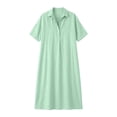 thumbnail image 5 of Pounoo Dresses for Women Short Sleeve Collared Half Placket Sundresses Weekend Outings Lightweight Comfortable Relaxed Fit Midi Dresses Gift, 5 of 6
