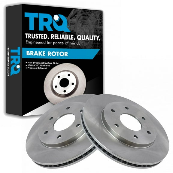 TRQ Front Brake Rotors Set Vented Fits Select 2004-2005 INFINITI QX56 2005 Nissan Armada 2004 Pathfinder Armada TITAN