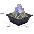 thumbnail image 5 of Benjara Sumi 8 Inch Spiral Ice Tabletop Water Fountain, Glass Ball Multicolor Black, 5 of 5