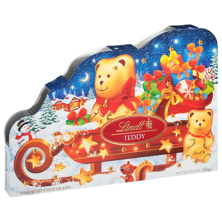 Lindt TEDDY Sleigh Assorted Chocolate Candy Advent Calendar, Box of  Assorted Chocolates, 9.3 oz. Box (2023) - Walmart.com