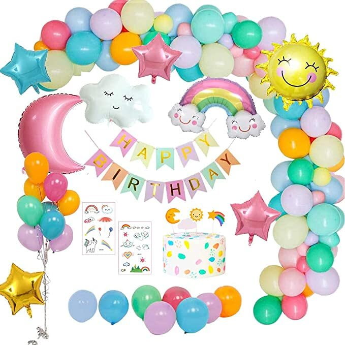 Rainbow Foil Latex Confetti Birthday Wedding Party Baby Shower Helium Balloons 