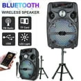 thumbnail image 3 of 1100W 8" Portable Party Bluetooth Speaker with Tripod Stand Woofer Heavy Bass PA Party Sound System LED Mic AUX USB FM TF Wireless Speaker, 3 of 10