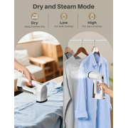 Vacuum Clothes Steamer with 2500Pa Suction, 2-in-1 Steaming & Ironing, Handheld Travel Steamer with LED Display, 3 Modes, Portable Garment Steamer with 160ml Water Tank