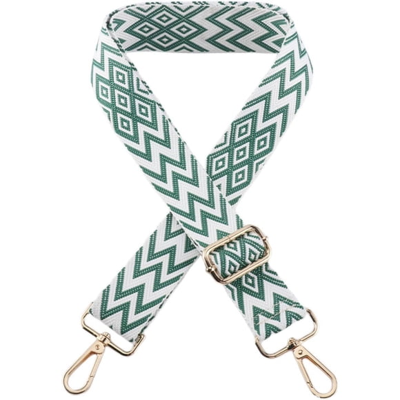 Nvzi Correa de bolso de hombro bordada de longitud ajustable de 11 a 51 pulgadas, correa de billetera, correa de bolso cruzado, accesorios para bolso (verde)