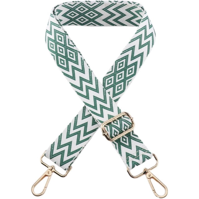 Nvzi Correa de bolso de hombro bordada de longitud ajustable de 11 a 51 pulgadas, correa de billetera, correa de bolso cruzado, accesorios para bolso (verde)